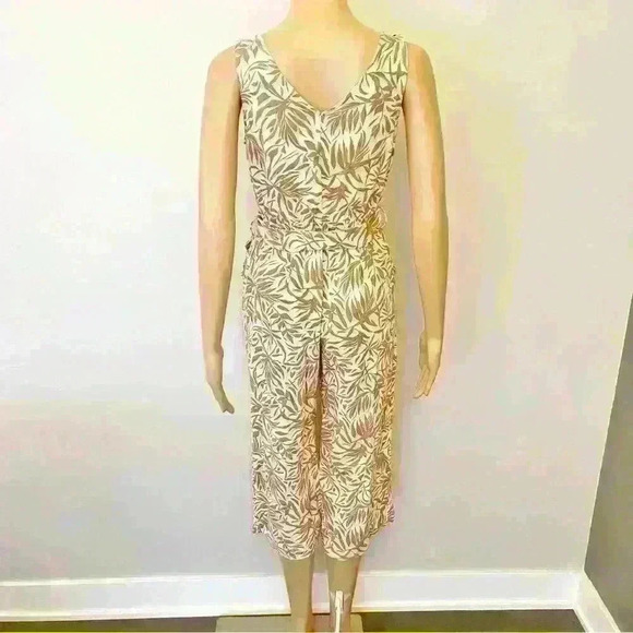 Monteau Los  Angeles Boho Tropical Pattern Sleeveless V Neck Wide Leg Romper - Picture 3 of 14